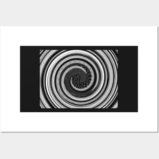 modern monochrome jazzy black and white swirls Posters and Art